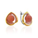 Flamboyant Design Silver Coral Earrings, image 