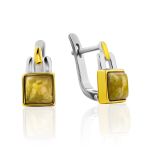 Chain Motif Silver Lizardite Earrings, image 