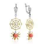 Spider Web Design Gilded Silver Coral Ring, Ring Size: 7 / 17.5, image , picture 6