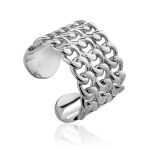 Chain Mail Motif Sterling Silver Adjustable Ring The ICONIC, Ring Size: Adjustable, image 