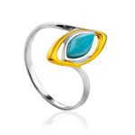Chic Gilded Silver Turquoise Ring, Ring Size: 9.5 / 19.5, image 