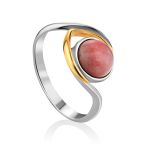 Curvaceous Design Gilded Silver Rhodonite Ring, Ring Size: 8 / 18, image 