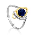 Stylish Silver Lapis Lazuli Ring, Ring Size: 7 / 17.5, image 