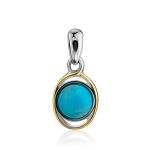 Bicolor Silver Turquoise Ring, Ring Size: 6.5 / 17, image , picture 7
