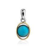 Chic Bicolor Silver Turquoise Earrings, image , picture 6
