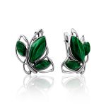 Leaf Motif Silver Reconstituted Malachite Ring, Ring Size: 8.5 / 18.5, image , picture 5