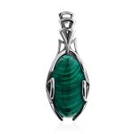 Bright Silver Reconstituted Malachite Ring, Ring Size: 8 / 18, image , picture 7