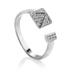 Trendy Silver Crystal Stud Earrings, image , picture 4