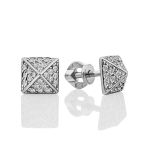 Trendy Silver Crystal Stud Earrings, image 