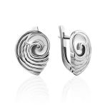 Trendy Shell Motif Silver Earrings, image 