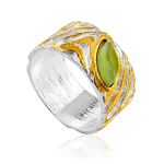 Textured Bicolor Silver Jade Band Ring, Ring Size: 7 / 17.5, image 