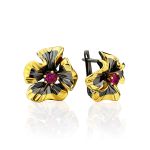 Chic Floral Motif Gilded Silver Ring, Ring Size: Adjustable, image , picture 6