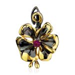 Chic Floral Motif Gilded Silver Ring, Ring Size: Adjustable, image , picture 7