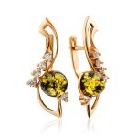 Fabulous Gold-Plated Ring With Green Amber And Crystals The Swan, Ring Size: 12 / 21.5, image , picture 6