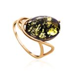 Wonderful Amber Ring In Gold-Plated Silver The Sigma, Ring Size: 6.5 / 17, image 