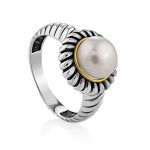 Contemporary Design Pearl Ring, Ring Size: 6.5 / 17, image 