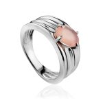 Glossy Peach Colored Quartz Ring, Ring Size: 6 / 16.5, image 