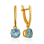 Classy Blue Topaz Dangle Earrings, image 
