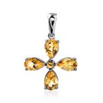 Cross Motif Citrine Earrings, image , picture 5