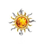 Sun Shaped Amber Pendant In Sterling Silver The Helios, image , picture 7