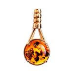 Stylish Cognac Amber Earrings In Gold-Plated Silver The Shanghai, image , picture 7