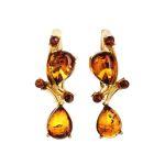 Bright Gold-Plated Ring With Cognac Amber The Symphony, Ring Size: 10 / 20, image , picture 7