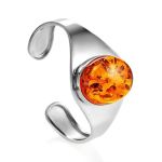 Bold Amber Adjustable Ring In Silver The Glow, Ring Size: Adjustable, image , picture 6