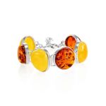 Bold Amber Adjustable Ring In Silver The Glow, Ring Size: Adjustable, image , picture 7