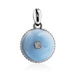 Round Silver Pendant With Diamond And Enamel The Heritage, image 