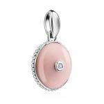 Pink Enamel Round Pendant With Diamond The Heritage, image 