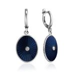 Blue Enamel Silver Dangles With Diamonds The Heritage, image 