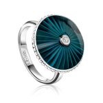Round Silver Studs With Enamel And Diamonds The Heritage, image , picture 4
