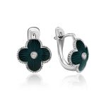 Silver Enamel Four Petal Ring With Diamond The Heritage, Ring Size: 8 / 18, image , picture 5