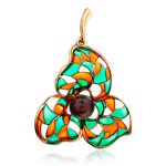 Refined Gold-Plated Earrings With Amber And Enamel The Verona, image , picture 8