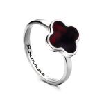 Alhambra Amber Ring In Sterling Silver The Monaco, Ring Size: 5 / 15.5, image 