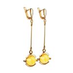 Dangle Amber Earrings In Gold-Plated Silver The Sphere, image 