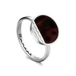 Geometric Amber Ring In Sterling Silver The Monaco, Ring Size: 7 / 17.5, image 