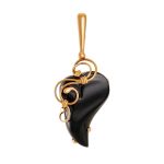 Black Synthetic Onyx Pendant In Gold The Serenade, image 