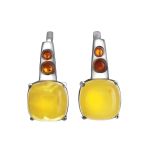 Stylish Multicolor Amber Earrings In Sterling Silver The Prussia, image 