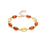Multicolor Amber Ring In Gold-Plated Silver The Casablanca, Ring Size: 9.5 / 19.5, image , picture 8