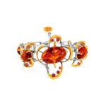 Gold Plated Bracelet With Cognac Amber And Crystals The Pompadour, image 