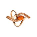 Golden Amber Ring With Crystals The Raphael, Ring Size: 11 / 20.5, image 