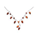 Sterling Silver Dangle Earrings With Cognac Amber The Verbena, image , picture 5