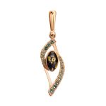 Golden Pendant With Green Amber And Crystals The Raphael, image 