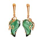 Bold Gold-Plated Earrings With Synthetic Tourmaline The Serenade, image 
