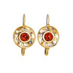 Adjustable Cognac Amber Ring In Gold-Plated Silver The Aida, Ring Size: Adjustable, image , picture 6
