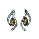 Amber Earrings In Sterling Silver With Crystals The Raphael, image 