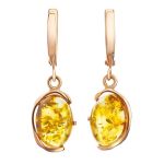 Drop Amber Earrings In Gold-Plated Silver The Vivaldi, image 