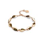 Link Amber Bracelet In Gold Plated Silver The Peony, image 