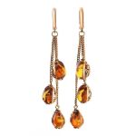 Chain Dangle Amber Earrings In Gold-Plated Silver The Casablanca, image 